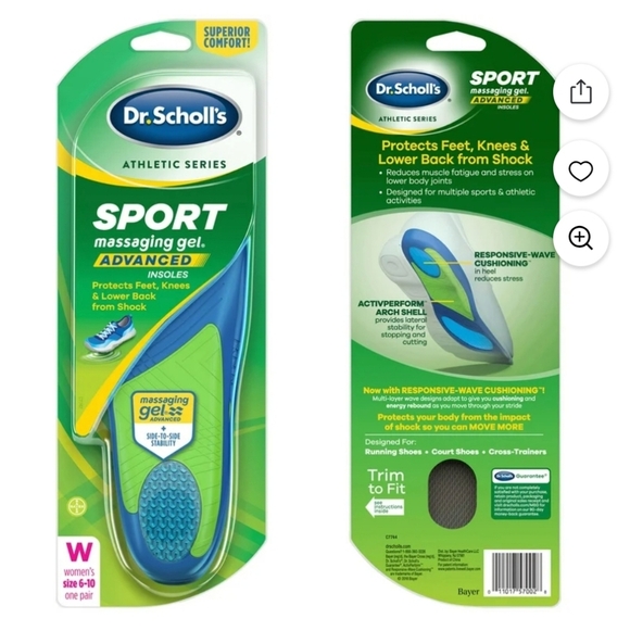 Dr. Scholl’s Sport Insoles Superior Shock Absorption and Arch Support (W 6- 10) - Picture 2 of 16